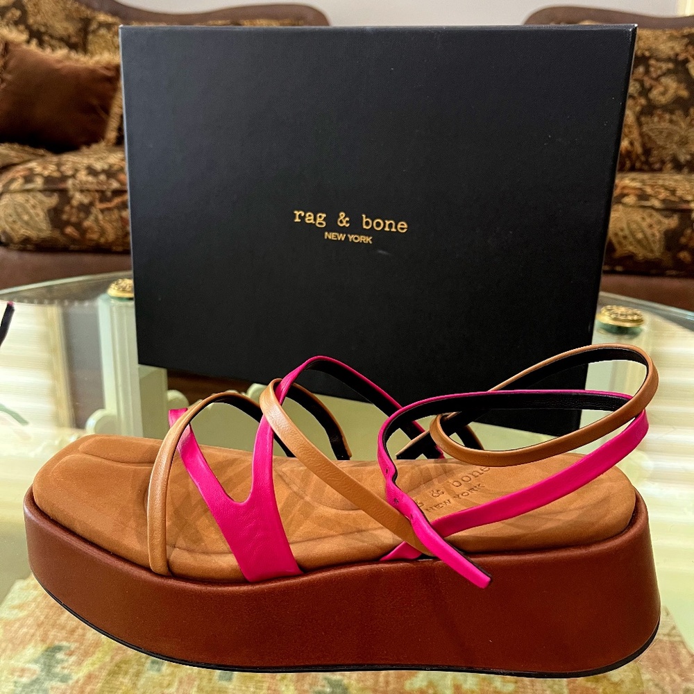 New in Box Rag and Bone Strappy Wedge Sandal